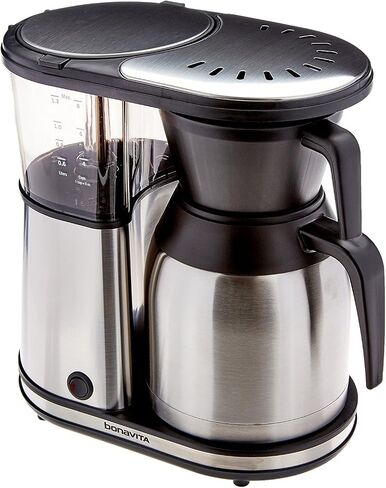 Bonavita 8 Cup Drip Coffee Maker Machine, One-Touch Pour Over, Auto Pause Brewing with Stainless Steel Double Wall Thermal Carafe, SCA Certified, Dishwasher Safe, BV1901TS | Stainless Steel Double Wall Thermal Carafe, SCA, Dishwasher Safe, BV1901TS in Kuwait