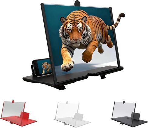 Screen Magnifier Version, 2026 New 3D HD Screen Magnifier for Cell Phone with Foldable Stand, Display Magnifier for Videos, Movies, Gaming, Travel and Home Use (Black, 10'') in Saudi Arabia