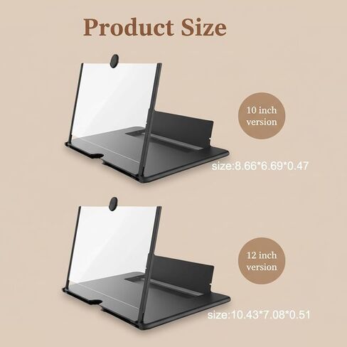 Screen Magnifier Version, 2026 New 3D HD Screen Magnifier for Cell Phone with Foldable Stand, Display Magnifier for Videos, Movies, Gaming, Travel and Home Use (Black, 10'') in Saudi Arabia