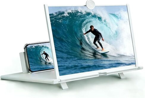Screen Magnifier,3D HD Mobile Phone Magnifier Projector Screen Enlarger for Movies, Videos, and Gaming,Foldable Cell Phone Stand with Screen Amplifier,Supports All Smartphones 12'' (Black) in Saudi Arabia