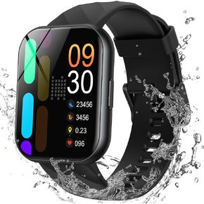 Parsonver Smart Watch, 5ATM Waterproof Watch for Swimming, 110+ Sport Modes | Fitness Activity Tracker, Heart Rate/Sleep/SpO2/Calories Monitor, Pedometer, Fitness Watch for Android & iPhone, Black in Saudi Arabia