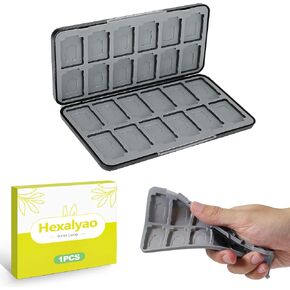 24 Slots Game Card Case Compatible with Nintendo Switch OLED Lite Portable Cartridge Storage Box Hard Shell Protective Holder with Micro SD Memory Slots Black in Saudi Arabia