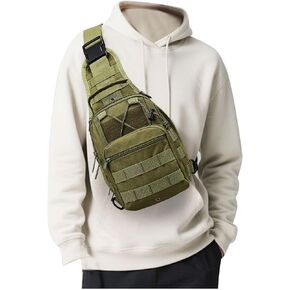 Tactical Backpack for Men, Waterproof Military Sport Bag Pack Crossbody Sling Backpack Tactical Bag for Every Day Carry, Green in Saudi Arabia