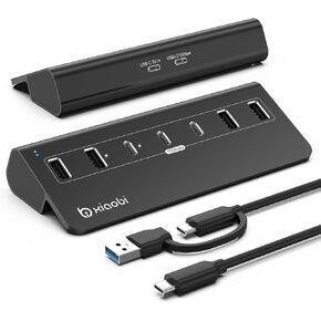 USB C Hub,10Gbps USB Splitter with 4*USB-A and 3*USB-C Ports | Powered USB Hub with 5V 3A Power Adapter, 7-Port Type C Multiport Adapter for MacBook Air/Pro, iPhone 16/15, Laptop and More in Saudi Arabia