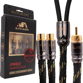 Elite Audio Pro Series 1.5 ft. 100% OFC Copper RCA Cable Y-Adapter - Single Male to Dual Female RCA - Enhanced Sound, Reduced Interference & Versatile Compatibility (Model: EA-PROY2F) in Saudi Arabia
