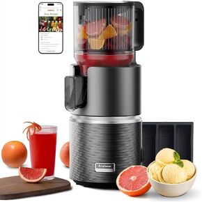 Anybear 350W Cold Press Juicer,4.9" Chute for for Juice, Nut Milk & Sorbet | Dual slow-squeeze preserves nutrients, 4.9" chute fits whole fruits, BPA-Free, juice, nut milk, sorbet, 5-yr warranty. in Saudi Arabia
