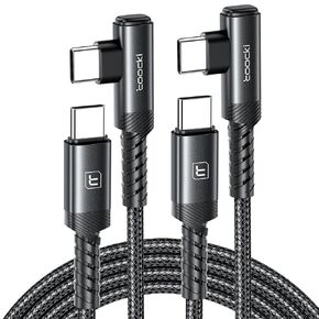 toocki USB C to USB C Charger Cable 10ft, 2Pack, 60W Type C Charging Cord | Right Angle, Fast Charging, Nylon Braid, Fit for iPhone 17 16 15 Pro Plus Pro Max Air/MacBook Air/Samsung S26 Ultra /S25 in Saudi Arabia