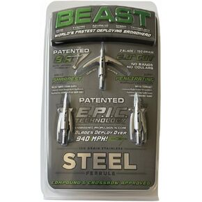 Bowmar Archery Beast Broadheads, World's Fastest Deploying, Sharpest Penetrating Machanicals, 3 Stainless Steel Ferrules, No Practice Tip in Saudi Arabia