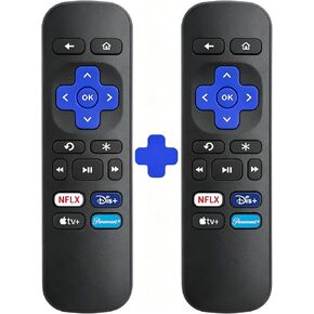 (2 Pack) Replacement Remote for Roku Box, for Roku Express, for Roku Player | for Roku Premiere, for Roku 1,2,3,4.Not for TV or Stick. No Setup Required, 4 Streaming Shortcuts, No Power & Volume Buttons in Saudi Arabia