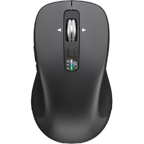 CITLLA Wireless Bluetooth Mouse (USB + BT1 + BT2), Full Size, 4-Way Scrolling, Multi-Device Silent Mouse for Computer, Laptop, iPad, MacBook (Black) in Saudi Arabia