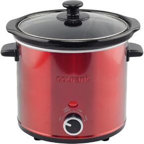 Courant 5.5 Quart Slow Cooker with Removable Ceramic Insert, & Glass Lid With Three Temperature Settings – Red in Saudi Arabia