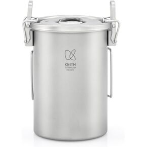 KEITH Titanium Camping Cooking Pot 900ml Multifunctional Rice Cooker Cookware with Folding Handle in Kuwait