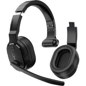 PHILIPS Trucker Bluetooth Headset, Wireless Headset with Noise-Canceling Microphone, 2-in-One Convertible Mono & Stereo Design Headphones, All Day Extended Playtime for Work, Home, Hands-Free Driving in Saudi Arabia