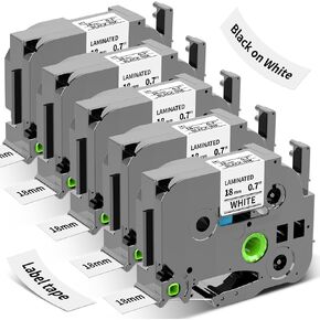 Suminey 6X 12mm 0.47 Laminated White for Brother P-Touch Label Tape TZe-231 | 6 Pack,Black on White Label Tape,Compatible with Brother Label Maker Tape P-Touch PT-D210 D220 H110 1000 1280 D400 Cube in Saudi Arabia