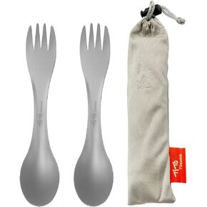 TiTo Titanium Spork 3-in-1 Spoon,Fork and Knife Lightweight Camping Utensil,Eco-Friendly Flatware for Outdoor Traveling,Hiking,Backpacking and Picnics with Cloth Case in Saudi Arabia