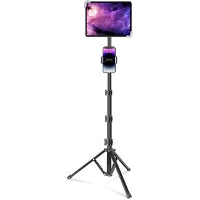 elitehood iPad Tripod Stand, Aluminum Alloy iPad Stand, 360 Rotation Adjustable Height iPad Stand Holder for Floor, Universal Compatible with All 7.9-11 Inch Tablet in Saudi Arabia