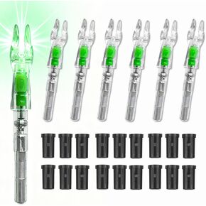 Lighted Arrow Nocks 6 Pack LED Archery Nocks with H,S,GT Bushings | Auto-Illuminated LED with ON/OFF Switch, Fit .204 .233 .244 .246 ID Shafts, High Visibility for Low Light Hunting in Saudi Arabia
