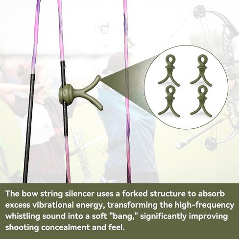 Compound Bow String Silencers, Archery Bow String Dampener | Compound Bow String Stabilizer for Various Archery Bow, Noise Reduction and Vibration Control, Not Require Bow Press (4 Pack) in Saudi Arabia