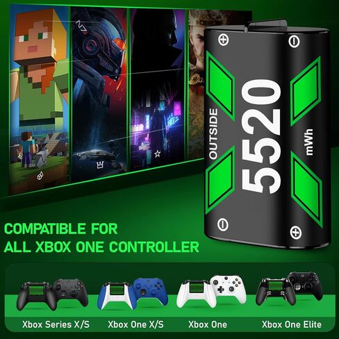 Svetaecho for Rechargeable Xbox One Controller Battery Pack Charger with 4 x 5520mWh Max Capacity, Charging Accessories Kit for Xbox Series X/S Controllers in Saudi Arabia