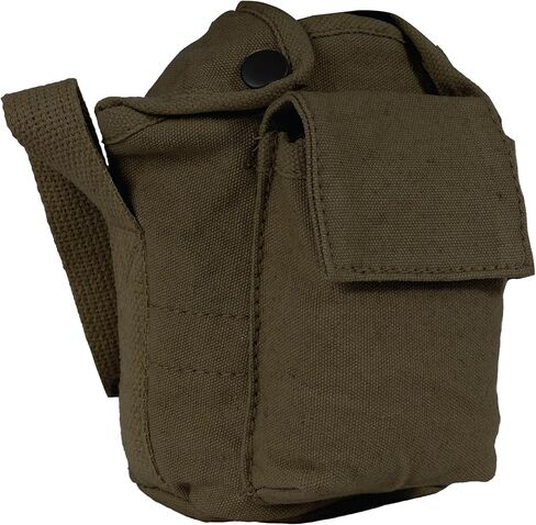 Rothco Vintage Canvas Canteen Cover Bag w/Shoulder Strap, Heavy Duty Water Bottle Holder for Hiking, Camping, Travel in Kuwait