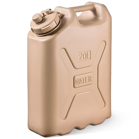 Scepter Portable Military Style Water Storage Jug & Container for Camping, 5 Gallon, Sand - Plastic Beverage and Hydration Dispenser for Outdoor Drinking, RV and Emergency Survival | Portable Heavy-Duty Plastic Beverage & Hydration Dispenser for Camping,  in Saudi Arabia