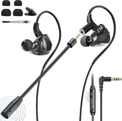 Wired Gaming Earbuds with Mic, Deep Bass in-Ear Headphones for PS5 PC Online Class(Black) in Saudi Arabia