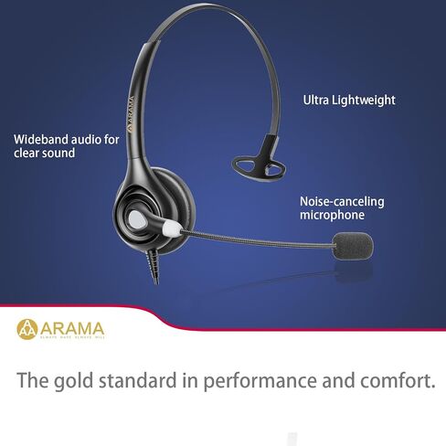 Arama USB Headset with Microphone (A600MONO) – Noise Cancelling, Inline Volume & Mute Control, USB-A & USB-C Compatible for Computer, Laptop, Mac, Zoom, Teams, Skype in Saudi Arabia
