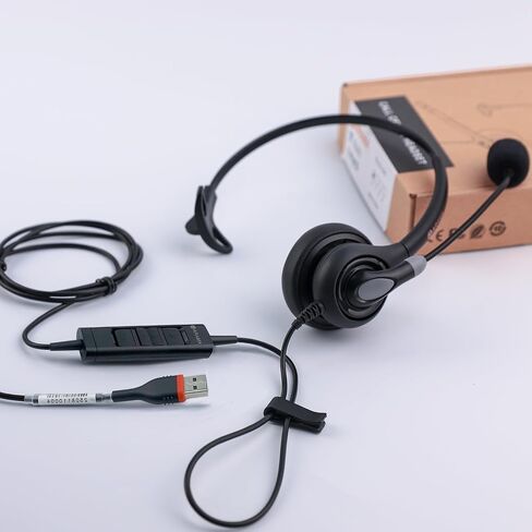Arama USB Headset with Microphone (A600MONO) – Noise Cancelling, Inline Volume & Mute Control, USB-A & USB-C Compatible for Computer, Laptop, Mac, Zoom, Teams, Skype in Saudi Arabia