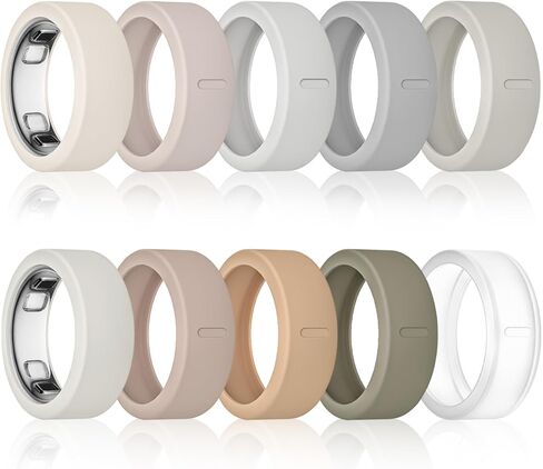 10 Pack Ring Cover Compatible with Oura Ring 5 | Anti-Scratch Silicone Smart Ring Protector Case with Alignment Mark, Oura Ring 5 Accessories for Men Women in Saudi Arabia