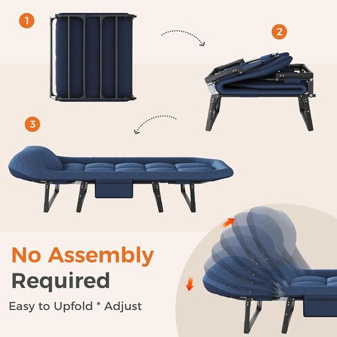 NEWBULIG Camping Cots for Adults, Camping Cot with Mattress | Pillow and Side Pocket, 6-Angle Adjustable Folding Camp Bed, Hiking Office Guest, 450lbs in Saudi Arabia