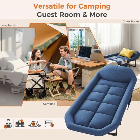 NEWBULIG Camping Cots for Adults, Camping Cot with Mattress | Pillow and Side Pocket, 6-Angle Adjustable Folding Camp Bed, Hiking Office Guest, 450lbs in Saudi Arabia