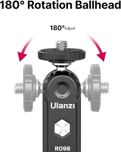 R098 Cold Shoe Monitor Mount, 1/4" Rotatable Dual Ballhead Hot Shoe Mount | Microphone Fill Light Camera Monitor Swivel Bracket Compatible with DJI OSMO 360/Pocket 3/Pocket 4/Insta 360 x 5/Sony/Canon in Kuwait