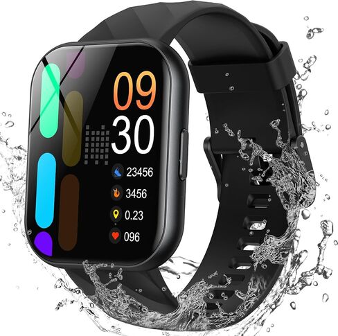 Parsonver Smart Watch, 5ATM Waterproof Watch for Swimming, 110+ Sport Modes | Fitness Activity Tracker, Heart Rate/Sleep/SpO2/Calories Monitor, Pedometer, Fitness Watch for Android & iPhone, Black in Saudi Arabia