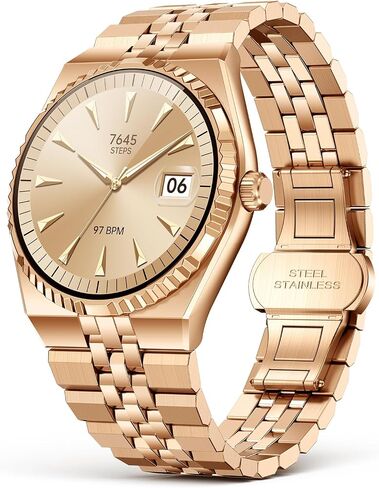 Luxury Smart Watch for Men, Bluetooth Calls, Activity Tracker, Android iOS | 1.32" AMOLED, 24/7 Heart Rate/Blood Oxygen/Blood Pressure/Sleep Monitor, 160+ Sports Modes, Pedometer, IP68 Waterproof, 40mm in Saudi Arabia