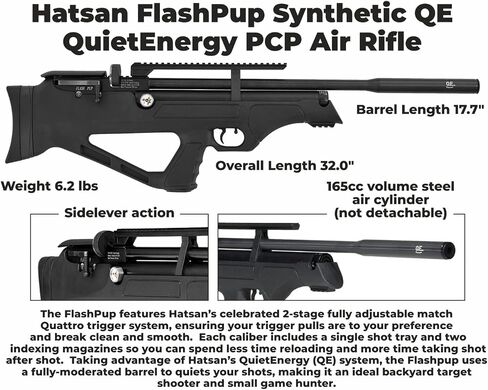 Hatsan FlashPup Synthetic QE PCP Air Rifle, .25 Caliber in Saudi Arabia