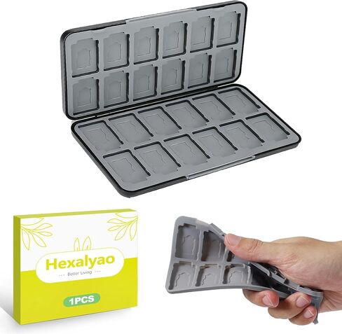 24 Slots Game Card Case Compatible with Nintendo Switch OLED Lite Portable Cartridge Storage Box Hard Shell Protective Holder with Micro SD Memory Slots Black in Saudi Arabia