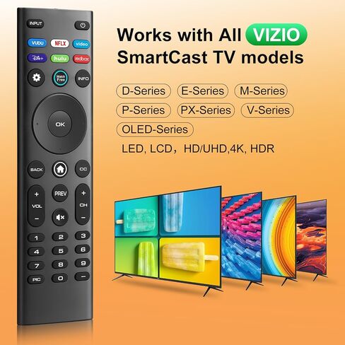 جهاز تحكم عن بعد عالمي لجميع أجهزة التحكم عن بعد للتلفزيون الذكي VIZIO، بديل متوافق لجميع أجهزة التلفاز الذكية VIZIO LED LCD HD 4K UHD HDR in Kuwait