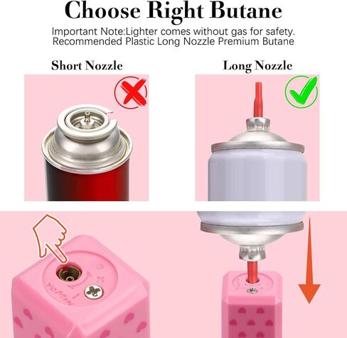 Cute Lipstick Lighter - Refillable Adjustable Soft Flame Butane Lighter, Pocket Lighter Delicate Gift for Women, Girls on Birthday, Anniversary, Parties (2Pcs Without Butane) in Saudi Arabia