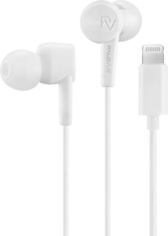 PALOVUE Lightning Headphones Earphones MFi Certified with Microphone | Compatible with iPhone 14 13 12 11 Pro Max X XS Max XR 8 Plus 7 Plus SweetFlow Black in Saudi Arabia
