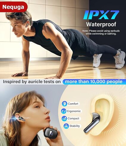 Wireless Earbuds Bluetooth 5.4 Headphones with 48H Playtime Ear Buds | Noise Cancelling Mic, LED Power Display Charging Case, IPX7 Waterproof Bass Stereo Earphones for iPhone Android Phone/Laptop in Kuwait