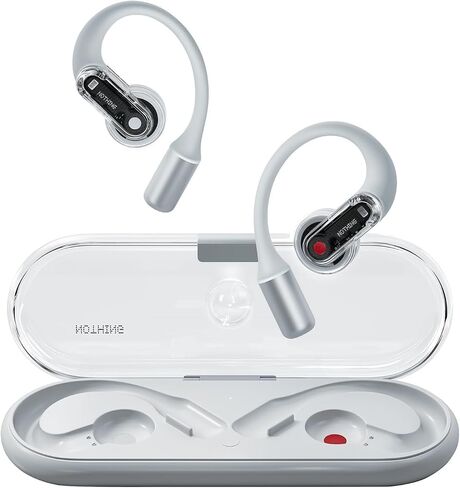 Nothing Ear (Open) Open Ear Headphones, Ultra-Light with Adjustable Earhooks, Multipoint Connection Bluetooth Earbuds, Clear Voice Technology for AI Calls, IP54, Fast Charging, ChatGPT Supported in Saudi Arabia