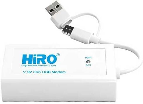 HiRO H50371 V92 56K USB-C/A Data Fax Modem: Windows 11 10 8 7 Plug n Play, Driverless, Dual Interface, Dual RJ-11 Ports, Built-in Buzzer, Compatible with Windows Fax Scan, Support Caller ID (USA Only) in Saudi Arabia