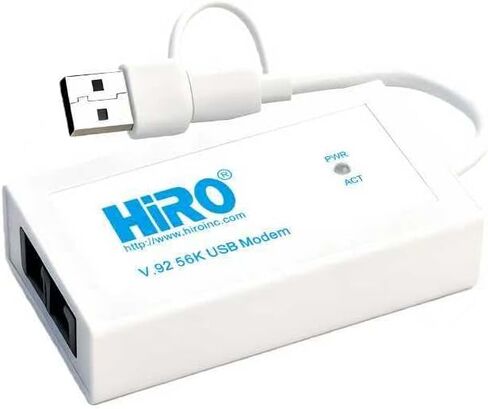 HiRO H50371 V92 56K USB-C/A Data Fax Modem: Windows 11 10 8 7 Plug n Play, Driverless, Dual Interface, Dual RJ-11 Ports, Built-in Buzzer, Compatible with Windows Fax Scan, Support Caller ID (USA Only) in Saudi Arabia