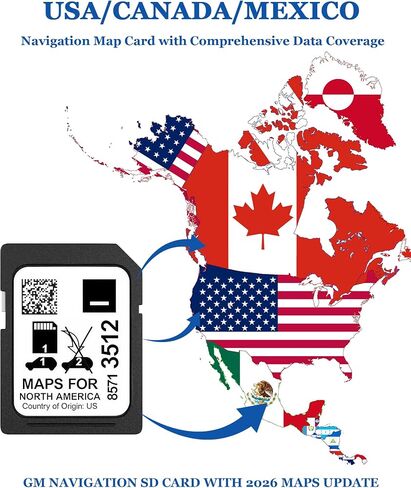 2026 GM Navigation SD Card for Cadillac Chevrolet Buick GMC 2019-2023 Vehicles, Latest GMC Navigation SD Card with Update USA/Canada/Mexico Maps, GPS SD Card Part 8571 3512 GMC Accessories in Kuwait