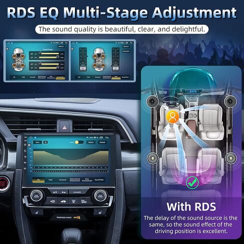 راديو سيارة 8 النواة لهوندا سيفيك 2016-2021: شاشة لمس عالية الدقة مقاس 9 بوصات مع نظام Carplay اللاسلكي Android Auto GPS Bluetooth FM 36EQ DSP RDS SWC Mirror Link، 1080P كاميرا احتياطية in Kuwait