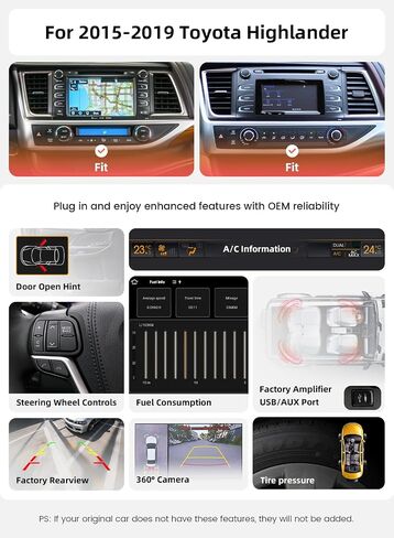 Dasaita 6GB+64GB Car Stereo for Toyota Highlander 2015-2019 | Wireless CarPlay Android Auto,1280×720 QLED 10.2" Display, Android 13, 4G LTE/5G WiFi, Plug & Play Upgrade, GPS Navigation in Saudi Arabia