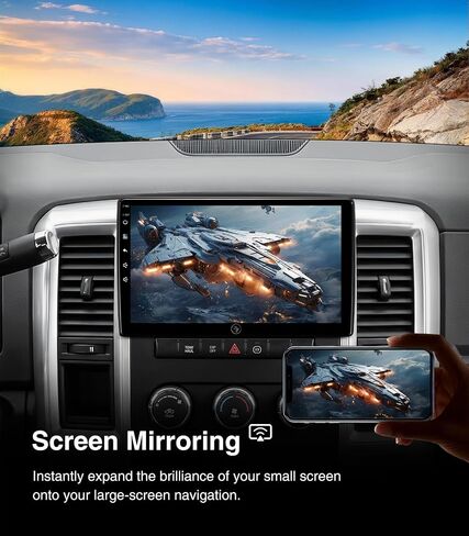 10 inch Touchscreen Car Stereo Radio for Dodge Ram 1500 2500 3500 2006-2012 Replacement Dash Kit w/Wired Wireless CarPlay Android Auto Navigation Linux Head Unit in Saudi Arabia