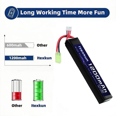 11.1V Airsoft Battery 1200mAh 30C 452096 High Discharge Rate Mini Tamiya Plug 3S Lipo Batteries Rechargeable for Airsoft Model Guns with Charger in Saudi Arabia