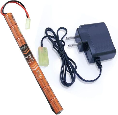 Lancer Tactical Airsoft RC Battery Charger and 9.6V NiMH 1600mAh Rechargeable Stick Battery Pack with Mini Tamiya Connector for AEGs in Saudi Arabia