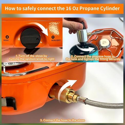 Cofiyard 1-Burner Propane Stove Portable Camping Stove with Carry Strap, Backpacking Camp Stove for Outdoor Cooking, Flick-Style Ignition, 8600 BTUs Gas Stove for Camping BBQ& More (Orange) in Saudi Arabia